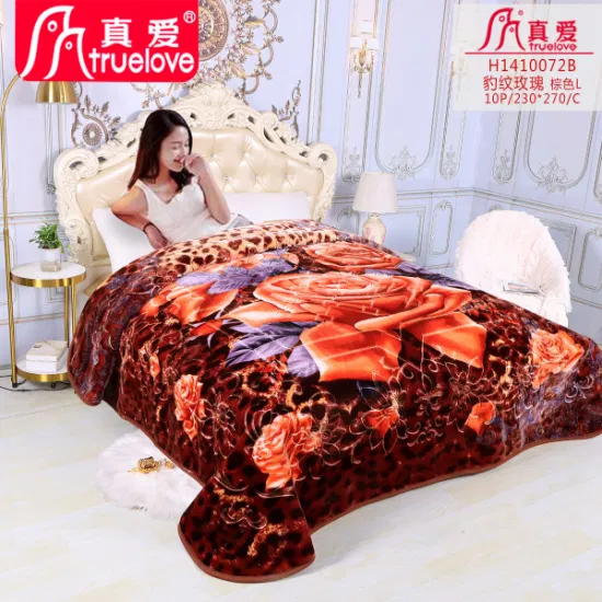 Schwere wendbare Plüsch-Schlafzimmer-Nerzfell-Bettdecke mit Blumenmuster, warm, einzeln, einzigartig, individuell, Haustier, Damen, stilvoller Pelzüberwurf, solide Decken, Touch-gewichtete Decken