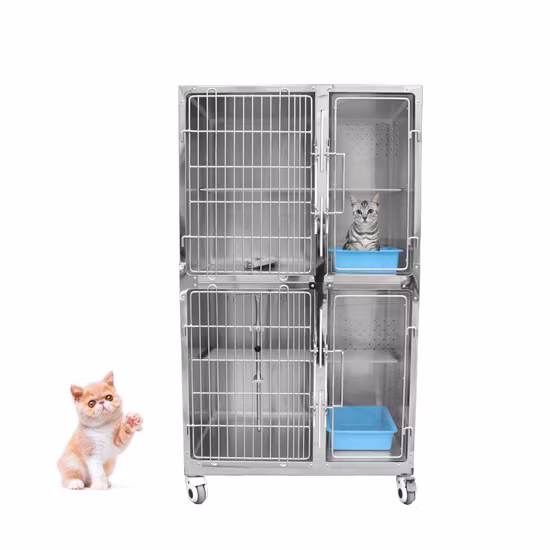 Veterinärklinik 304 Edelstahl Haustierkäfige Sauerstofftür